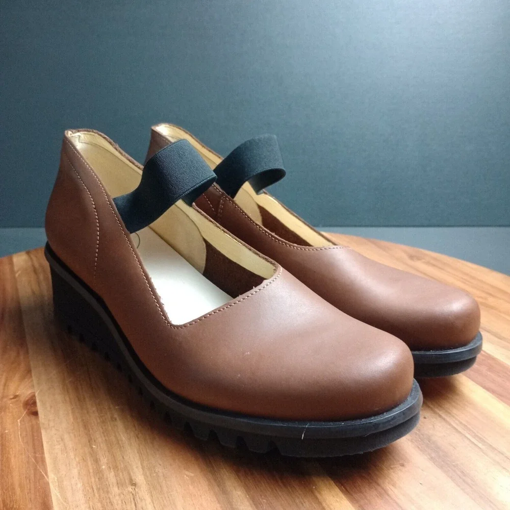 Loints of Holland Shoes Leather Mary Jane Wedge‎ Size 41 Comfort Shoes
